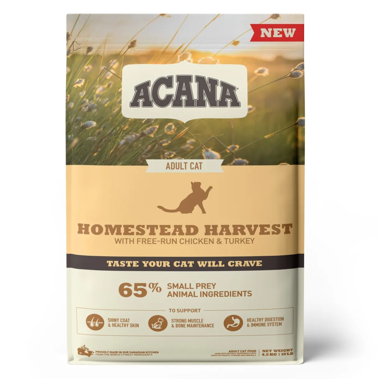 ACANA Croquettes Pour Chat|Croquettes^Récolte de la Ferme avec Poulet, Dinde et Canard 4,5 kg