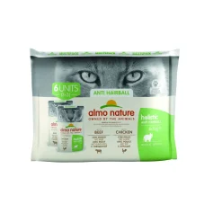 Almo nature Nourriture Humide^Almo Holistic Anti Hairball Multipack 6 x 70 g au bœuf et poulet