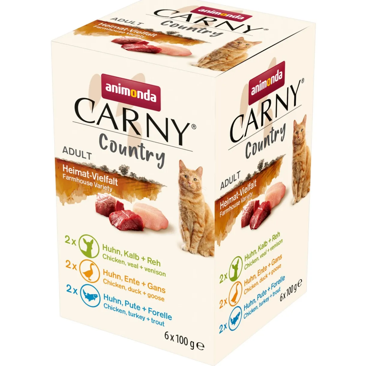 animonda Nourriture Humide^Carny nourriture humide pour chat adulte, pack mixte Country 6x100 g Diversité du patrimoine