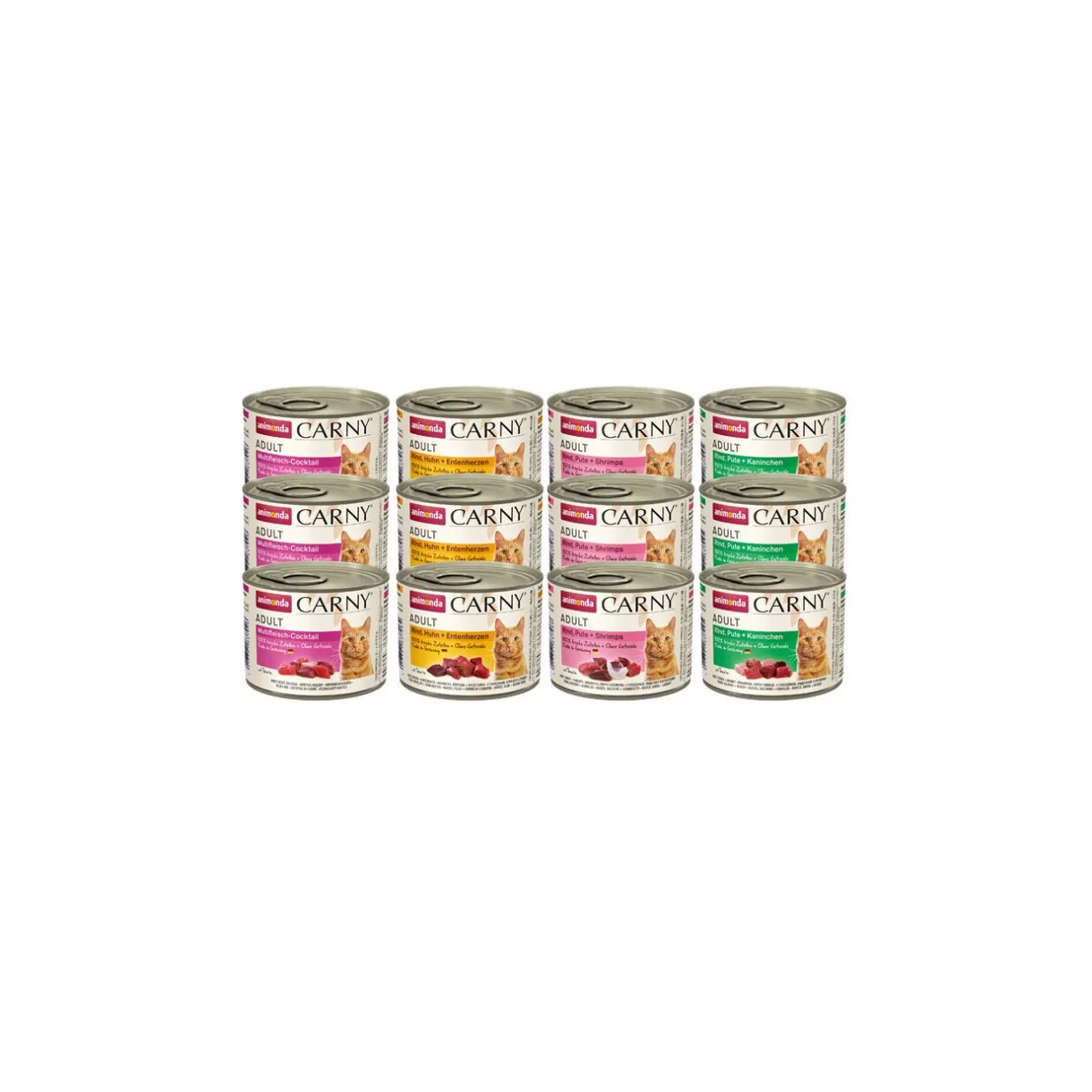 animonda Nourriture Humide^Carny nourriture humide pour chat adulte, assortiment de viandes 12x200 g Pack mix 2