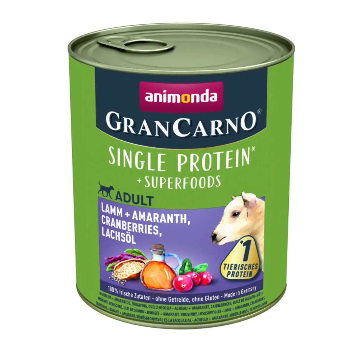 animonda Nourriture Humide^GranCarno Adult Superfoods Agneau et amaranthe, canneberge, huile saumon 6x800 g