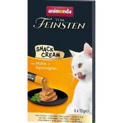 animonda Friandises^Vom Feinsten Adult Snack-Cream 11 x 6 x 15 g Poulet et herbe aux chats