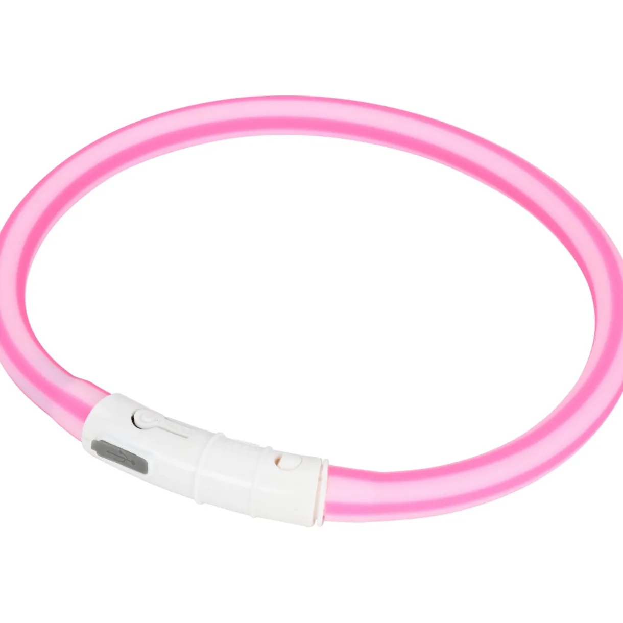 AniOne Securité Dans L'Obscurité|Promener Son Chiot^Anneau lumineux en silicone bicolore rose S-M