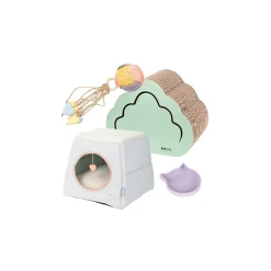 AniOne Gamelles À Nourriture|Jouets Souris Et Balles Pour Chats^Pepe & Kitty Starter Kit L bleu