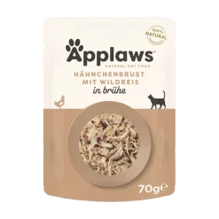 Applaws Nourriture Humide^nourriture humide pour chat adulte Poitrine de poulet et riz sauvage 12x70 g