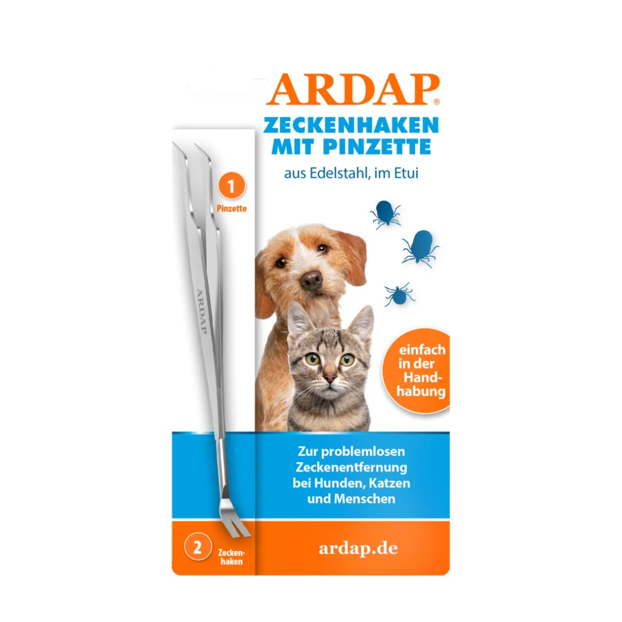 Ardap Protection Contre Les Tiques Et Parasites|Traitement Contre Les Puces Et Tiques^Pince à tiques en acier inoxydable