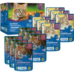 BOZITA Nourriture Humide^Nourriture humide pour chat bouchées stérilisées en gelée à la viande Multibox 12 x 85 g