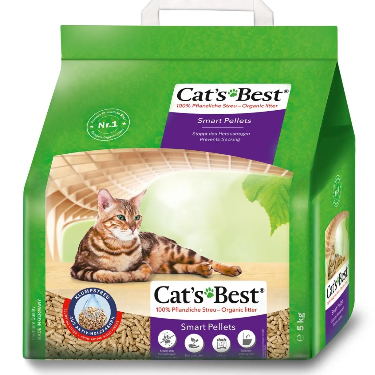 Cat's Best Litière Pour Chat^litière agglomérante biodégradable Smart Pellets 5 kg