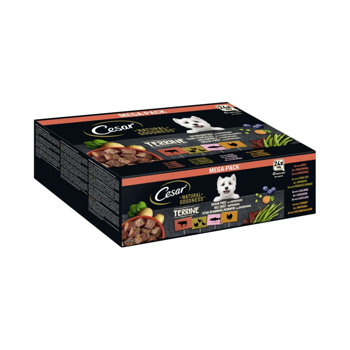 Cesar Nourriture Humide^NATURAL GOODNESS Mega-Pack Terrine 4 variétés 24 x 100 g