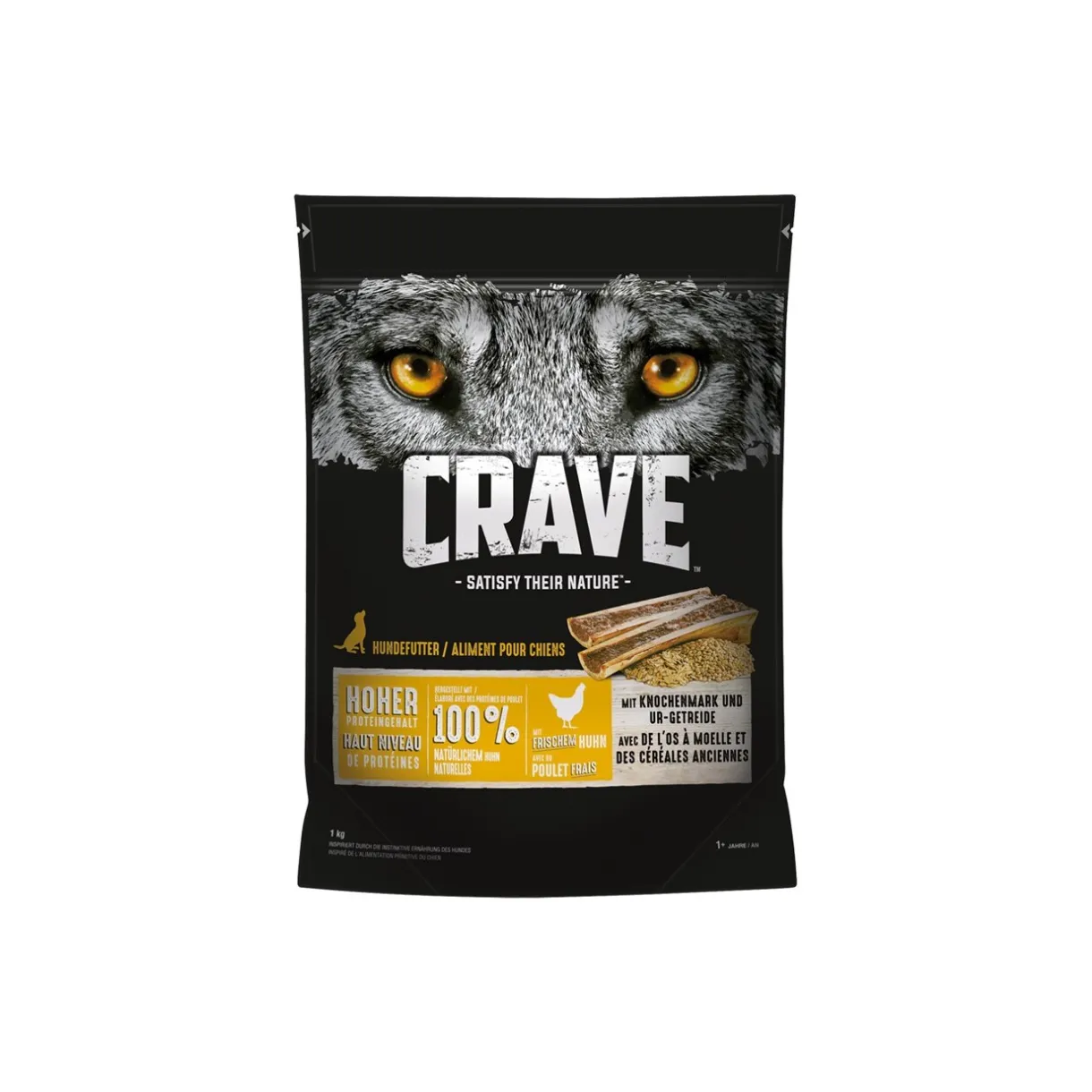 CRAVE Croquettes^Poulet avec de l'Os à Moelle et des céréales anciennes 1 kg