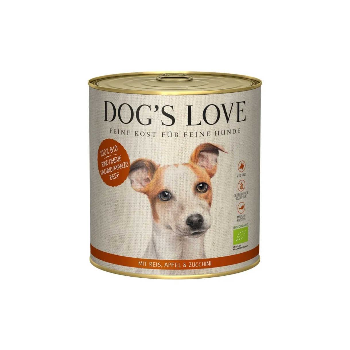 DOG'S LOVE Nourriture Bio|Nourriture Humide^Amour de Chien Nourriture Humide Chien, Adulte, Bio 6x800 g Bœuf au riz, aux pommes et aux courgettes