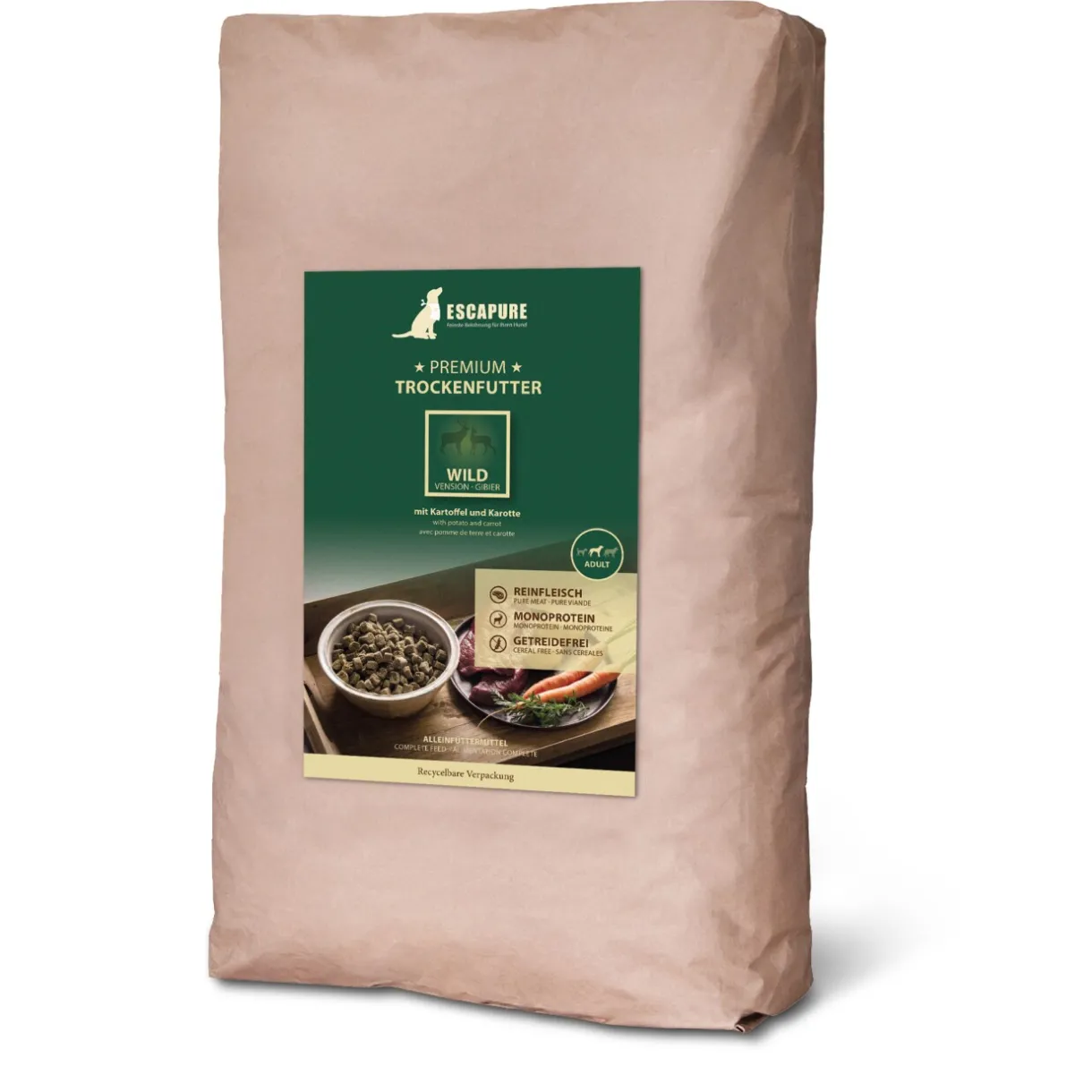 ESCAPURE Croquettes^Croquettes chien Premium Adult Gibier 12 kg