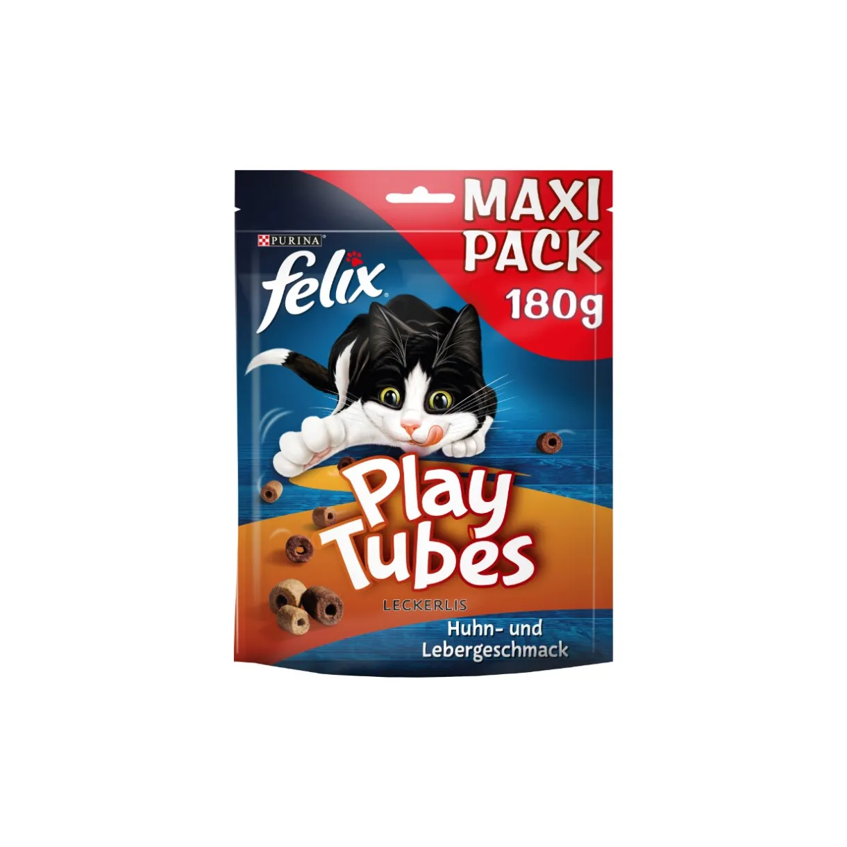 Felix Friandises^Play Tubes 5 x 180 g Goût de poulet et de foie