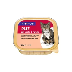 FIT+FUN Nourriture Humide^Adult Paté Saumon et truite 16x100 g