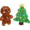 FIT+FUN Peluches^Jouet Noël en peluche Renne, Pain d'épice, Sapin de Noël