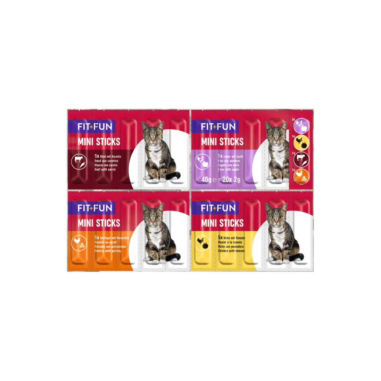 FIT+FUN Friandises^Mini Sticks Mix 20 pièces