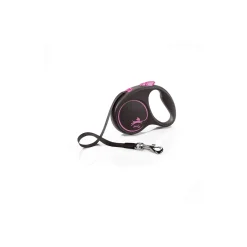 Flexi Laisses|Promener Son Chiot^Sangle Black Design rose S, 5 m, 15 kg