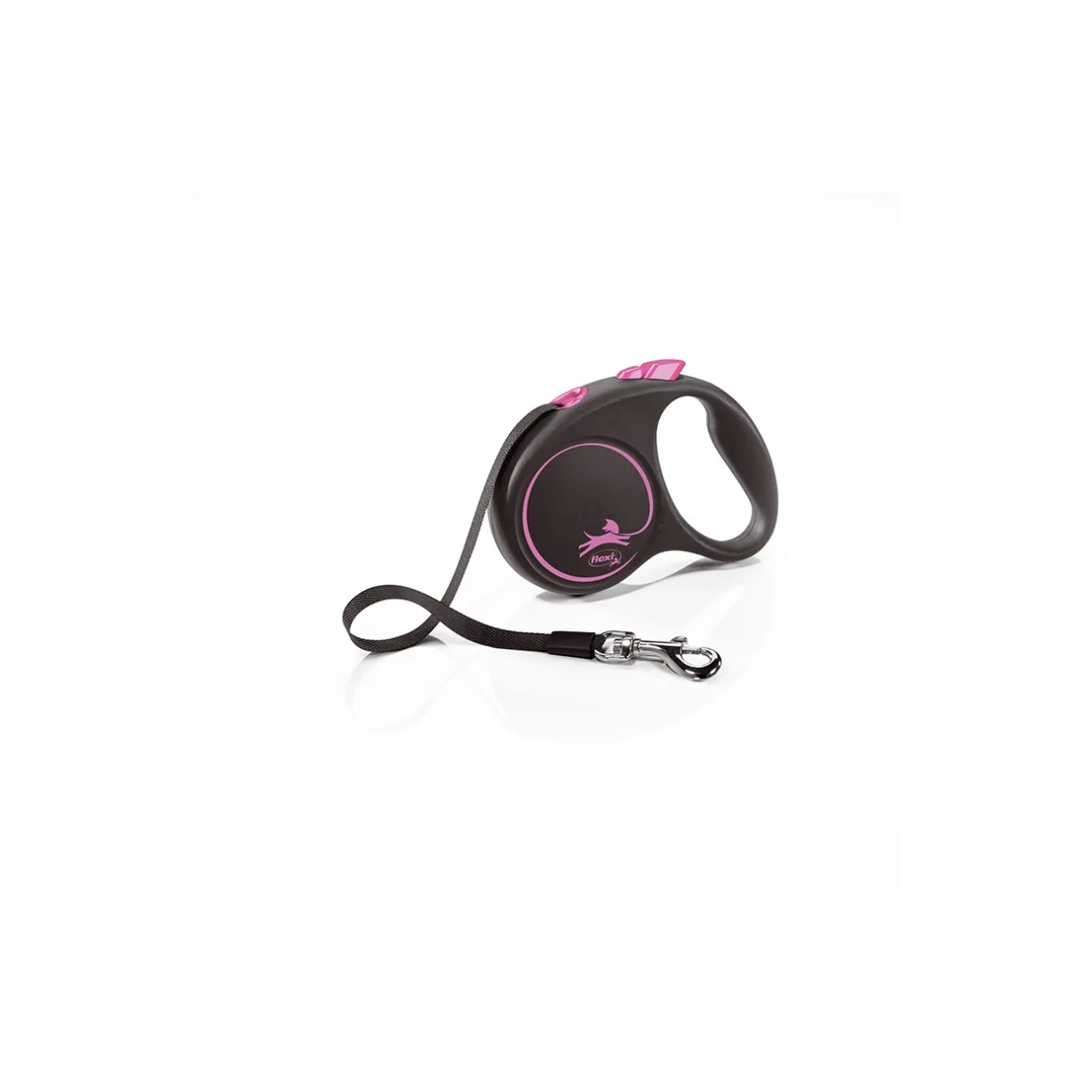 Flexi Laisses|Promener Son Chiot^Sangle Black Design rose S, 5 m, 15 kg