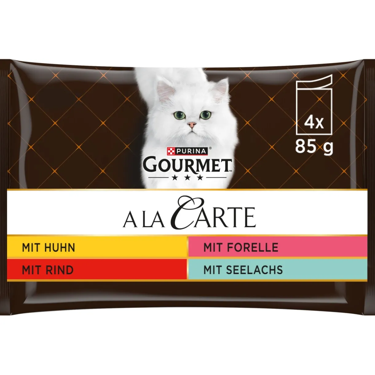 GOURMET Nourriture Humide^À la Carte 4 x 85 g Recettes du chef cuisinier