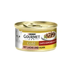 GOURMET Nourriture Humide^Gold morceaux délicats 12 x 85 g Saumon et poulet
