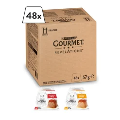 GOURMET Nourriture Humide^Mousse Revelations en sauce 48x57 g Poulet et bœuf