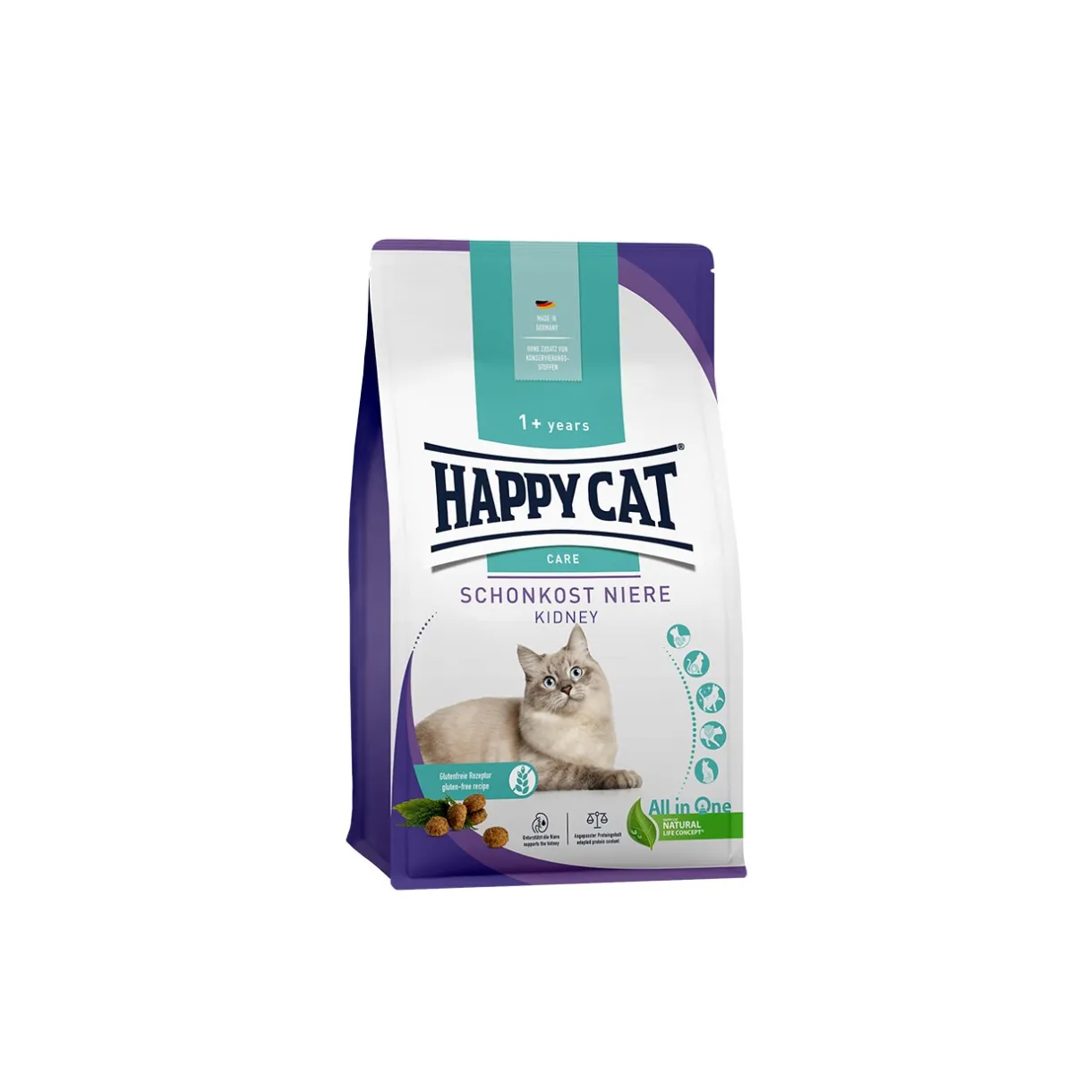 HAPPY CAT Croquettes Pour Chat^Croquettes pour chat adulte Care, régime rénal 300 g