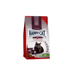 HAPPY CAT Croquettes Pour Chat^Croquettes pour Chat Adulte, Stérilisé, Bœuf des Préalpes 1,3 kg