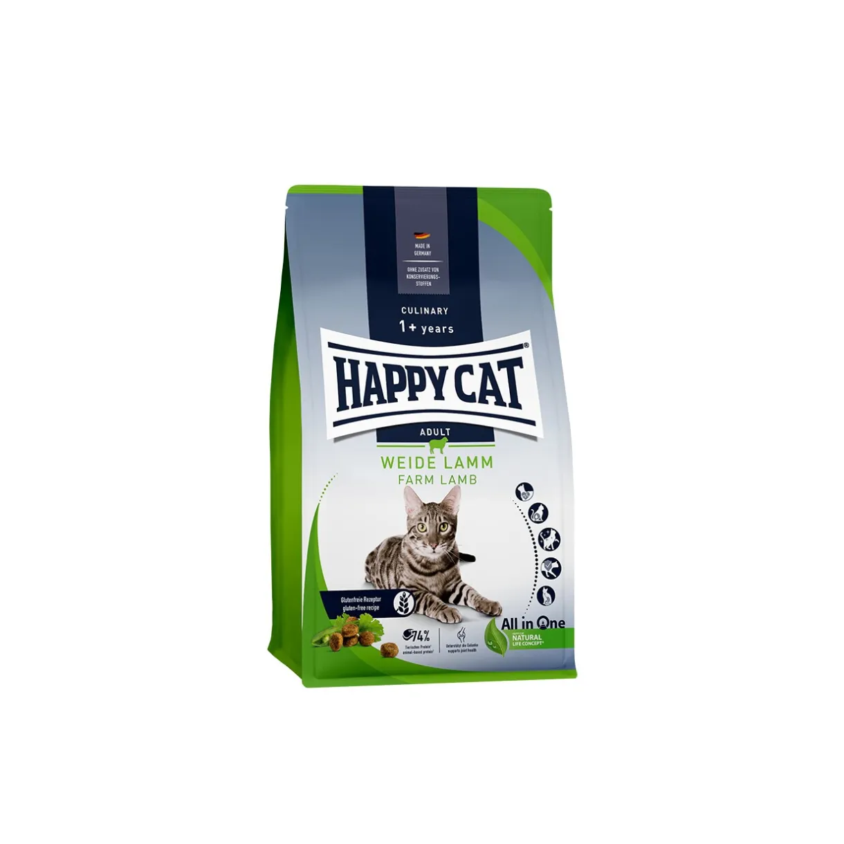 HAPPY CAT Croquettes Pour Chat^Culinary Croquettes pour Chat Adulte, Agneau des Prés 300 g