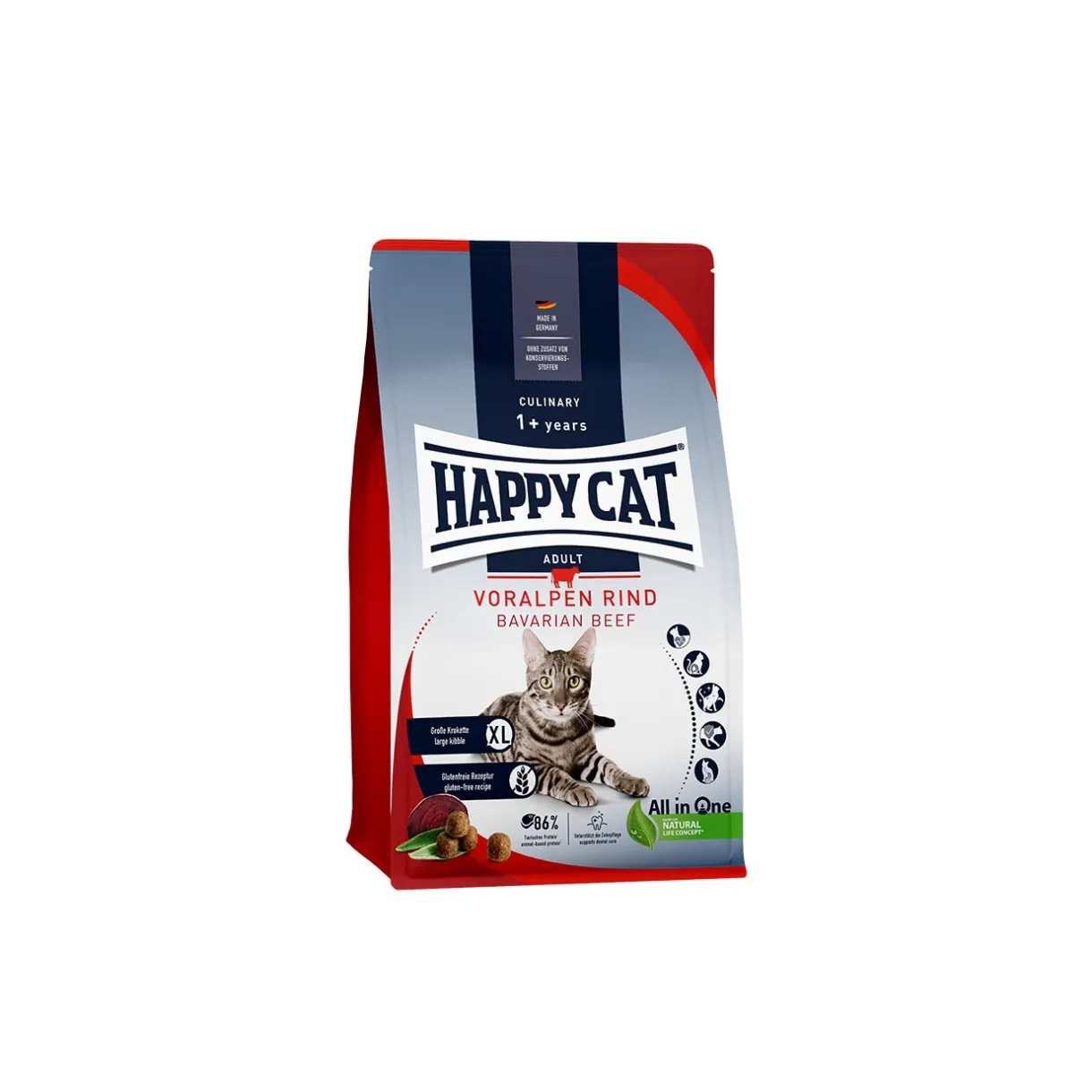 HAPPY CAT Croquettes Pour Chat^Culinary Croquettes pour Chat Adulte, Bœuf des Préalpes 1,3 kg