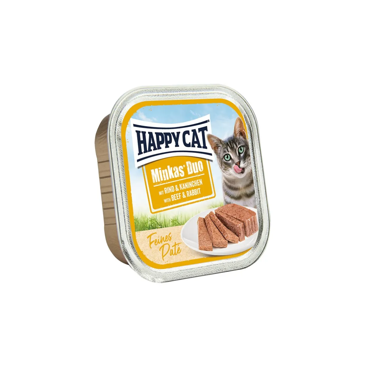 HAPPY CAT Nourriture Humide^Minkas Duo Nourriture humide pour chat adulte, Bœuf & Lapin, Pâté 16x100 g