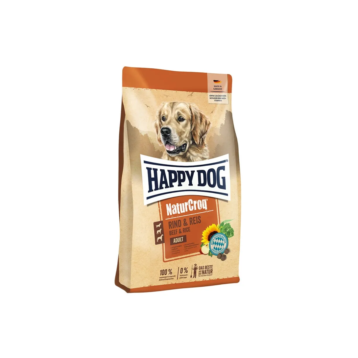 HAPPY DOG Croquettes^Croquettes NaturCroq pour chien adulte, bœuf & riz 4 kg