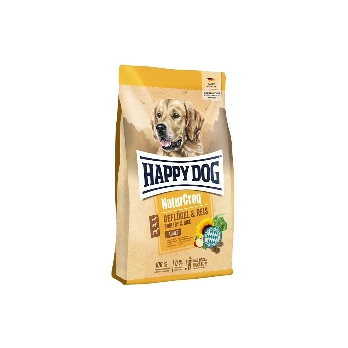 HAPPY DOG Croquettes^Croquettes NaturCroq Chien Adulte, Volaille & Riz 4 kg