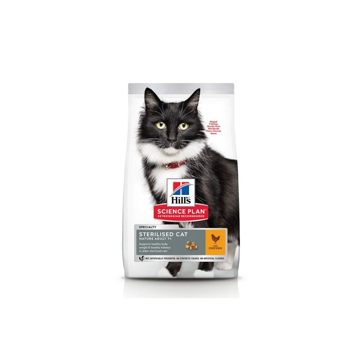 Hill's Croquettes Pour Chat^Science Plan Sterilised Mature Adult 7+ avec du poulet 1,5 kg
