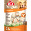 8in1 Friandises^Delights Os à mâcher viande de poulet en sachet XS 21 pcs