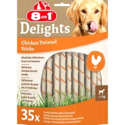 8in1 Friandises^Delights Twisted Sticks Poulet 35 pcs