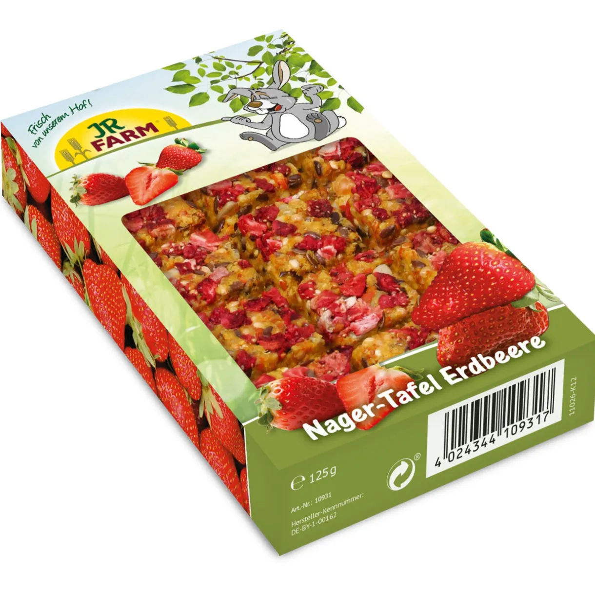 JR Farm Friandises^Barre pour rongeurs Naglage fraise 125 g