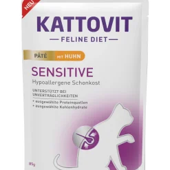 KATTOVIT Nourriture Humide|Hypoallergénique^Aliment humide Sensitive pour chat Paté poulet 10 x 85 g
