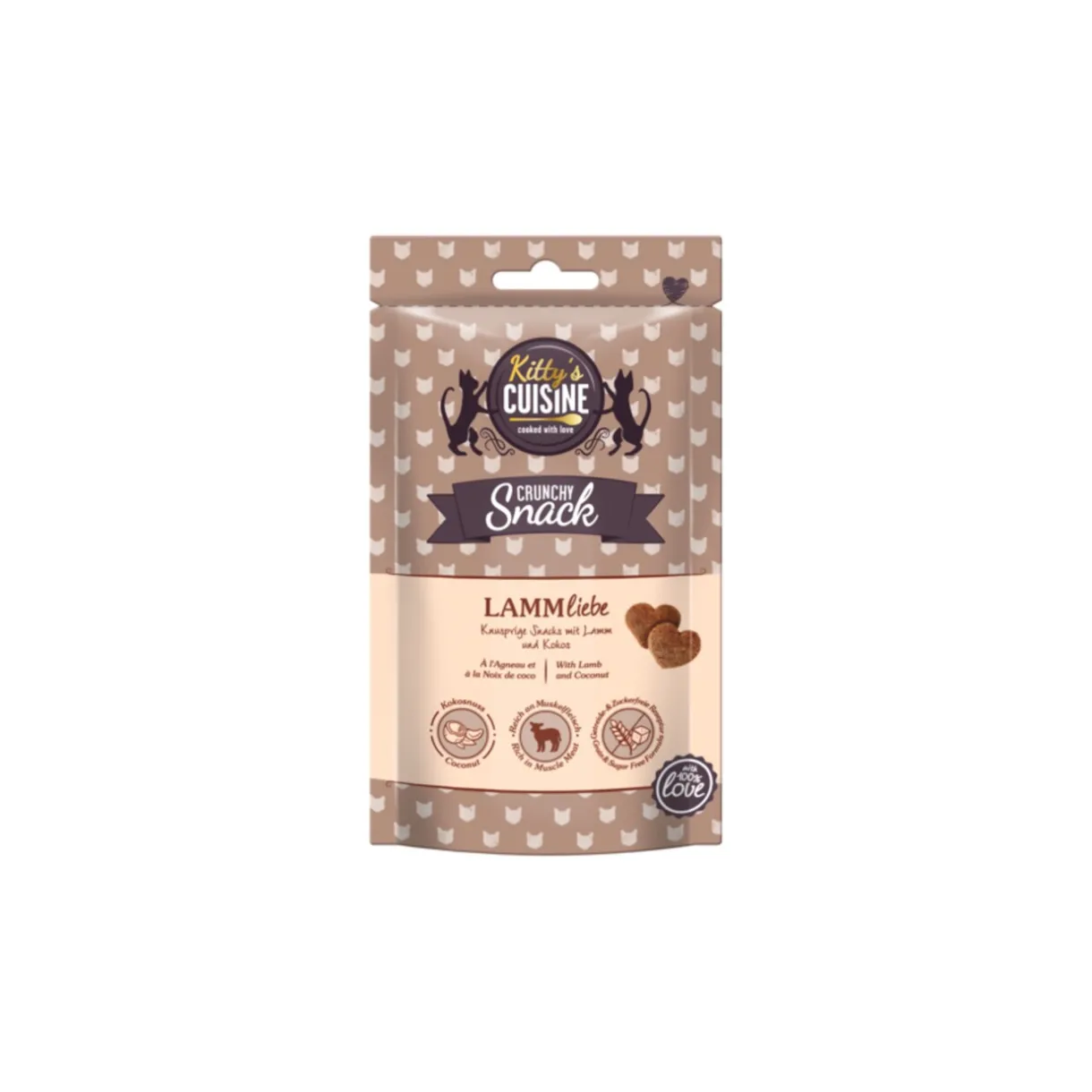 Kitty's Cuisine Friandises^Kitty´s Cuisine Crunchy Snack with Love 50 g Amour d’Agneau, à l’agneau et coco
