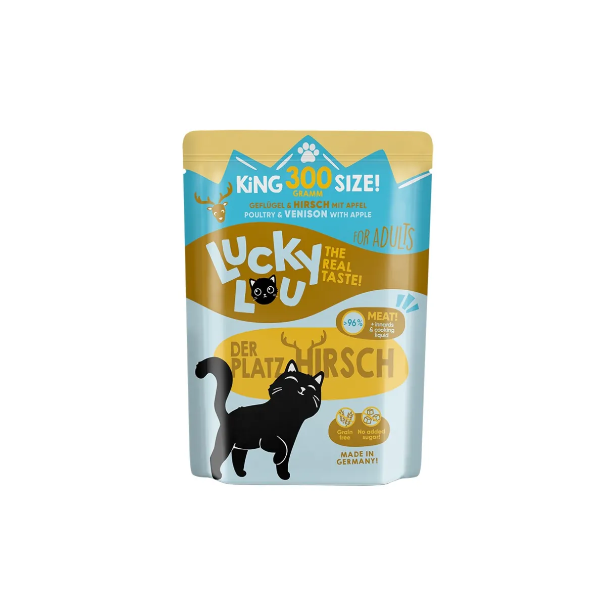 Lucky Lou Nourriture Humide^Nourriture humide chat adulte Volaille et cerf 6x300 g