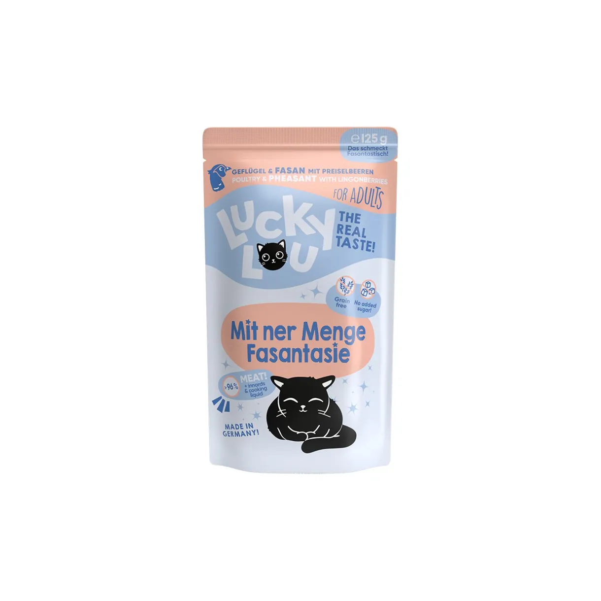 Lucky Lou Nourriture Humide^Nourriture humide chat adulte Volaille et faisan 16x125 g