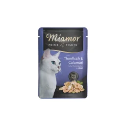 Miamor Nourriture Humide^Feine Filets en gelée Thon avec calamars 24x100 g