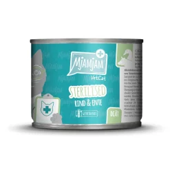 MjAMjAM Nourriture Humide^nourriture humide pour chat adulte VetCat Diète, Stérilisé Bœuf & Canard 6x200 g