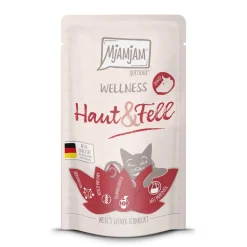 MjAMjAM Nourriture Humide^nourriture humide pour chat adulte, Bien-être Peau & Pelage 12x125 g Bœuf