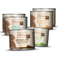 MjAMjAM Nourriture Humide^nourriture humide pour chat adulte, Plaisir pur de la viande, Pack mixte 6x200 g