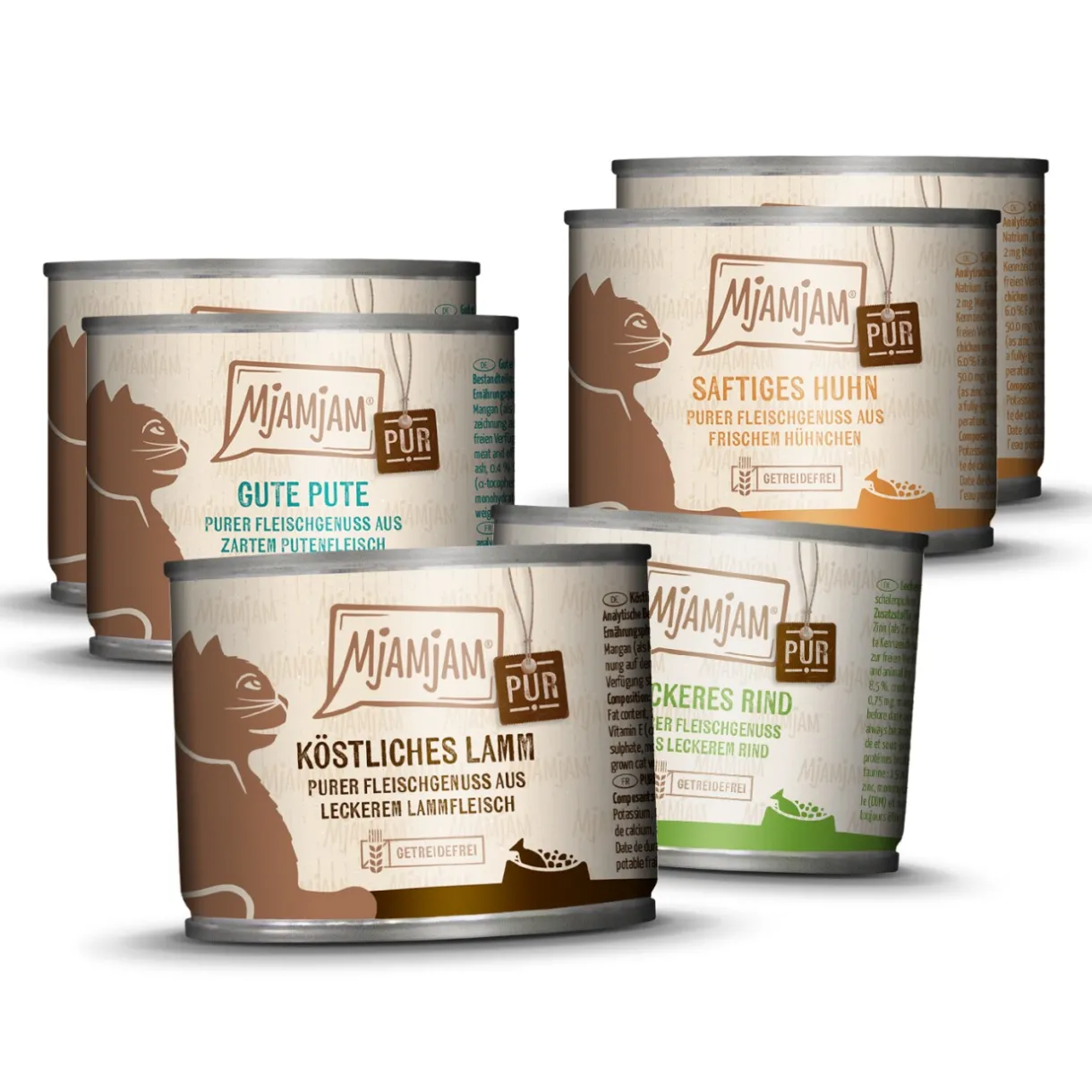MjAMjAM Nourriture Humide^nourriture humide pour chat adulte, Plaisir pur de la viande, Pack mixte 6x200 g