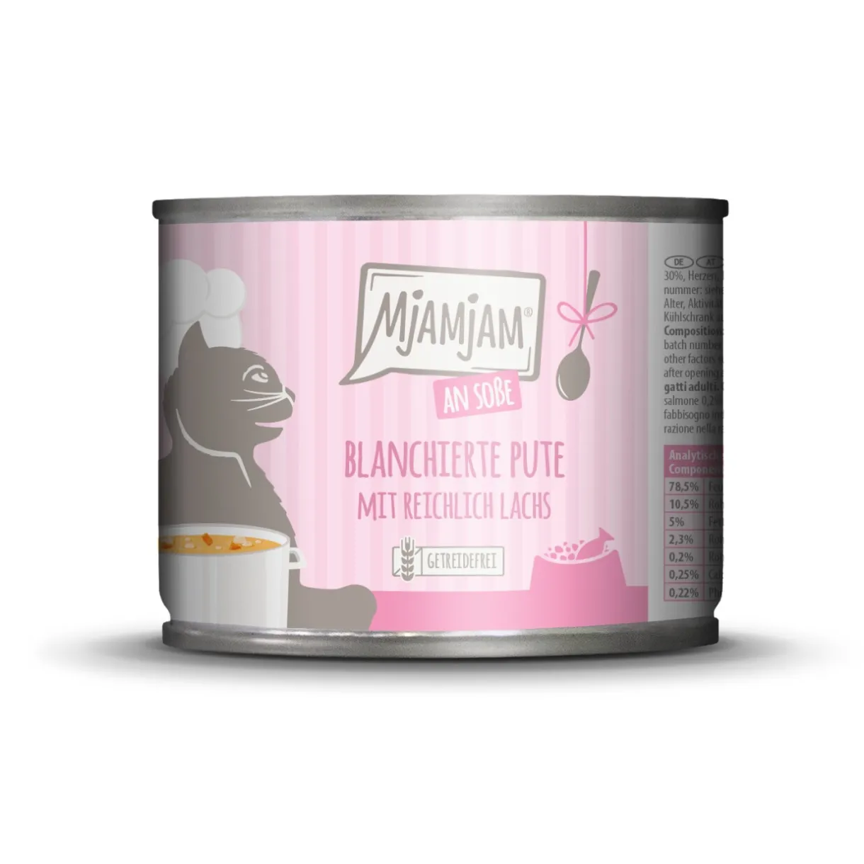 MjAMjAM Nourriture Humide^nourriture humide pour chat adulte, blanchie en sauce 6x185 g Dinde et saumon