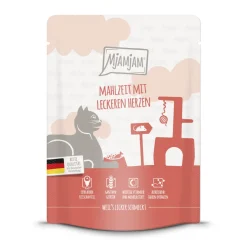 MjAMjAM Nourriture Humide^nourriture humide pour chat adulte, Quetschie 6x300 g avec cœurs