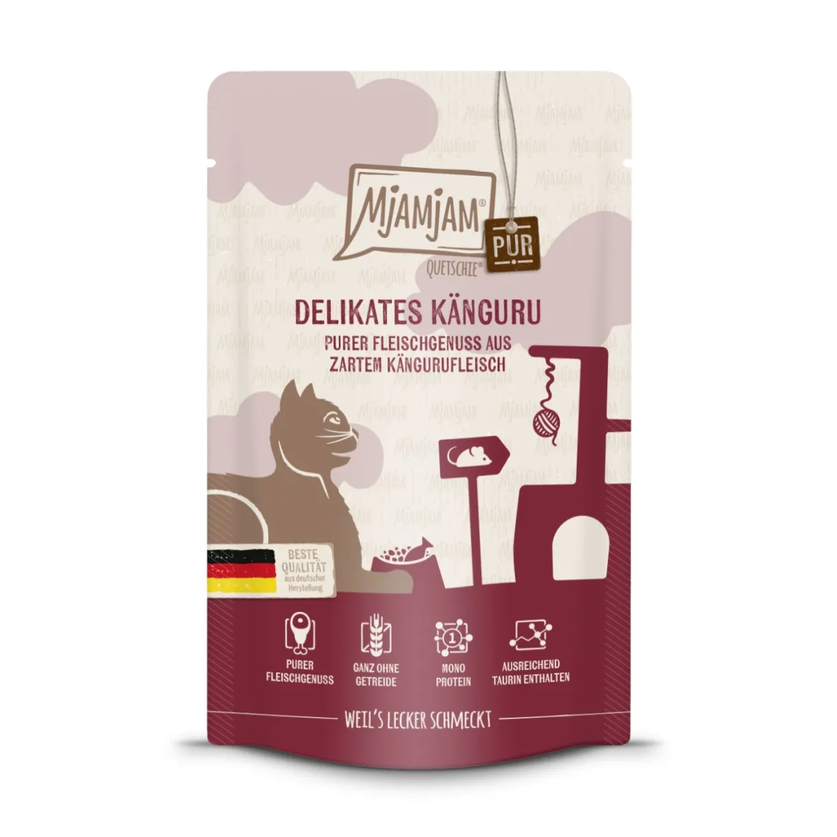 MjAMjAM Nourriture Humide^Quetschieschie pur plaisir de la viande 12x125 g Kangourou 12x125 g