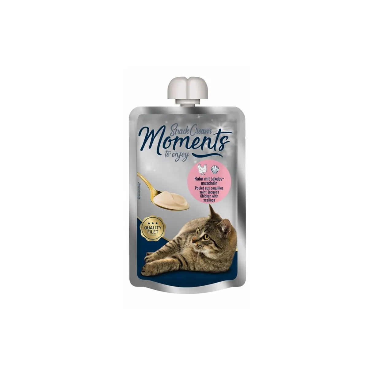 MOMENTS Friandises^Snack Cream 7 x 90 g poulet et coquilles Saint-Jacques