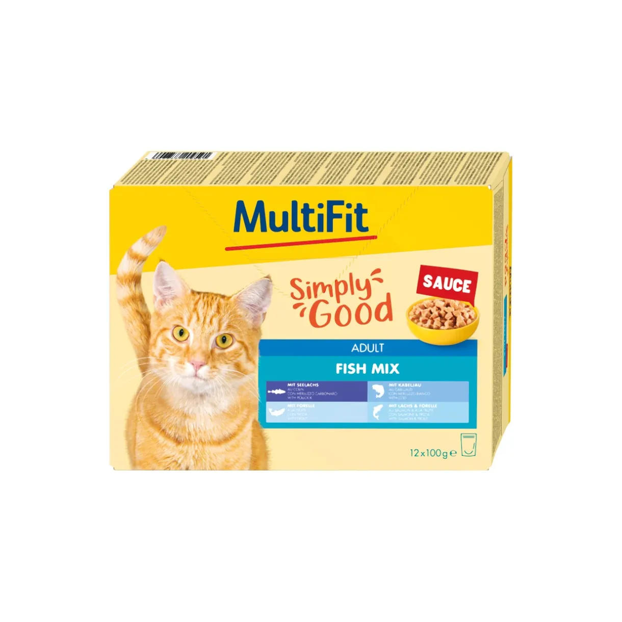 MultiFit Nourriture Humide^Adult Sauce Fish Mix Multipack 12x100g